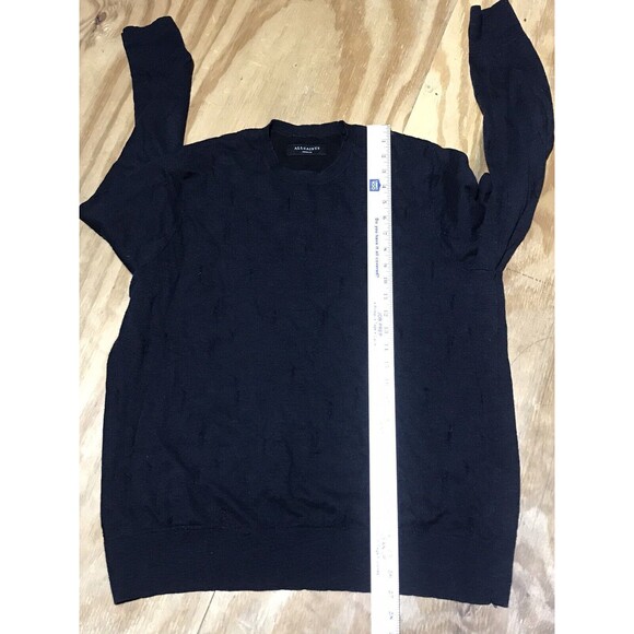 all saints Textured sweater men medium Black Pullover Knit @G5 - Picture 4 of 7